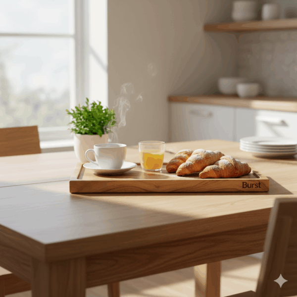 burst wooden serving tray – kitchen & dining rectangular wooden platter for food & drinks