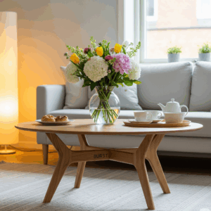 burst™ modern wooden coffee table – minimalist living room furniture with storage
