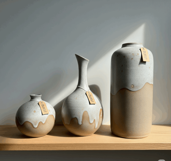 burst™ minimalist ceramic vase – modern decorative home accent for living room & office