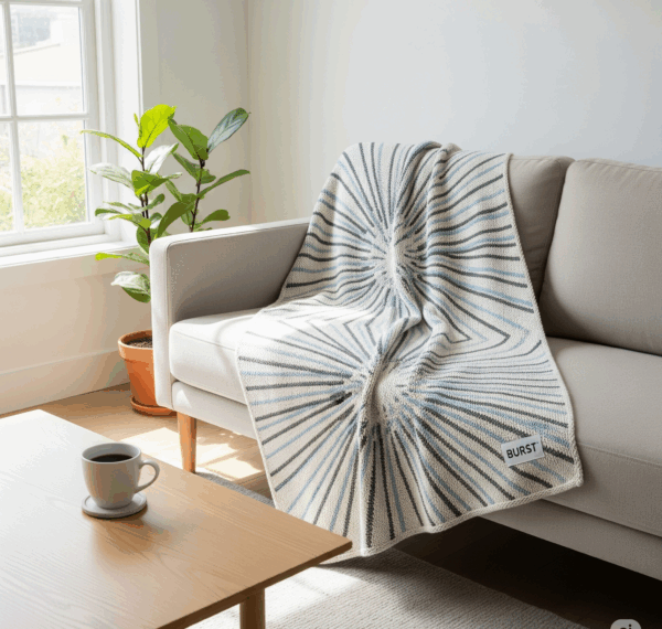 burst™ handwoven scandinavian knit throw blanket – cozy minimalist home textile
