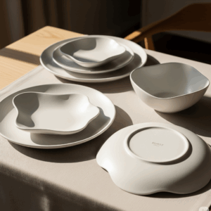 burst™ minimalist matte ceramic dinnerware set – modern plates & bowls for kitchen & dining