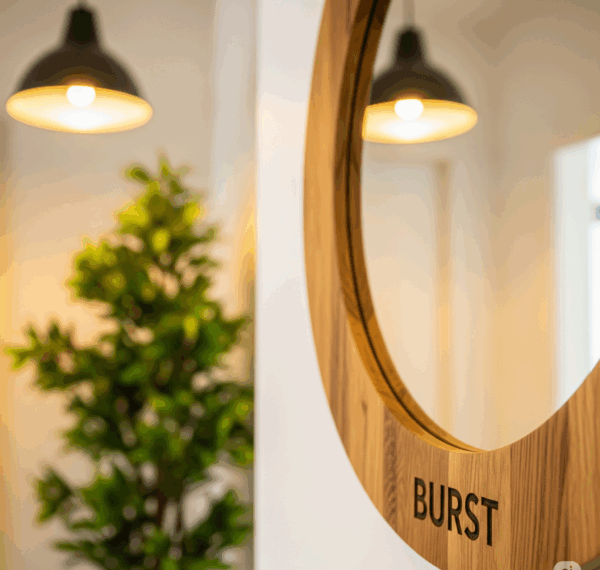 burst™ round wooden wall mirror – minimalist decorative home accent for living room & bedroom