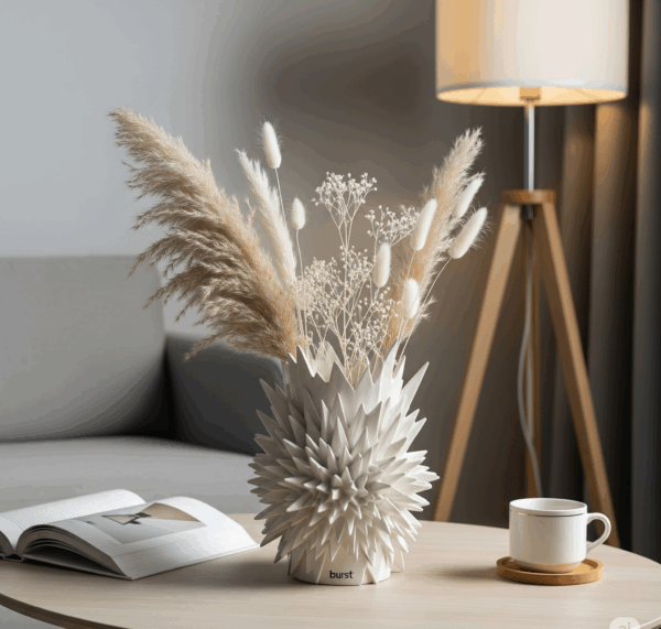 burst™ minimalist ceramic vase – modern decorative home accent for living room & office