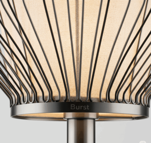 burst™ minimalist ceramic table lamp with linen shade – modern bedside & living room lighting