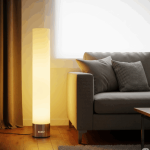 burst™ modern metal frame floor lamp with fabric shade – minimalist living room & bedroom lighting