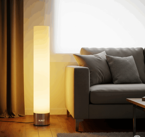 burst™ modern metal frame floor lamp with fabric shade – minimalist living room & bedroom lighting