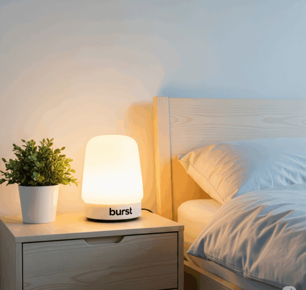 burst™ minimalist ceramic table lamp with linen shade – modern bedside & living room lighting